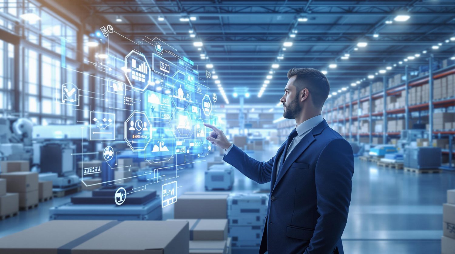 20250417104531 A Modern Well Lit Warehouse Interior With Hologra